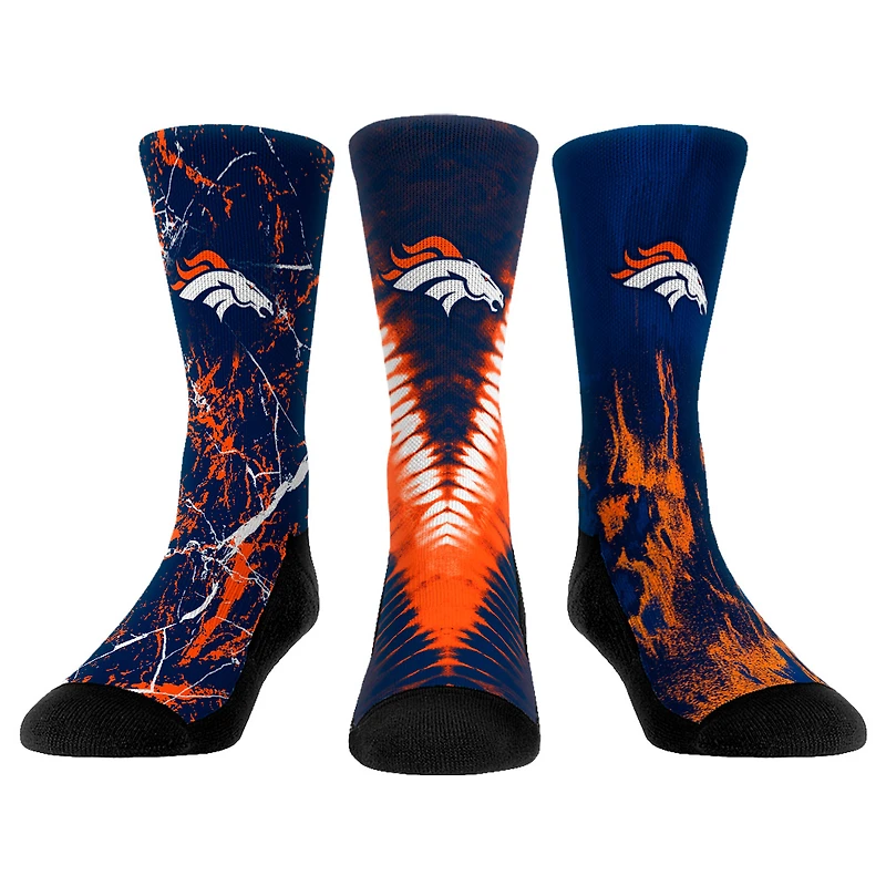 Youth Rock Em Socks Denver Broncos 3-Pack Crew Socks Set