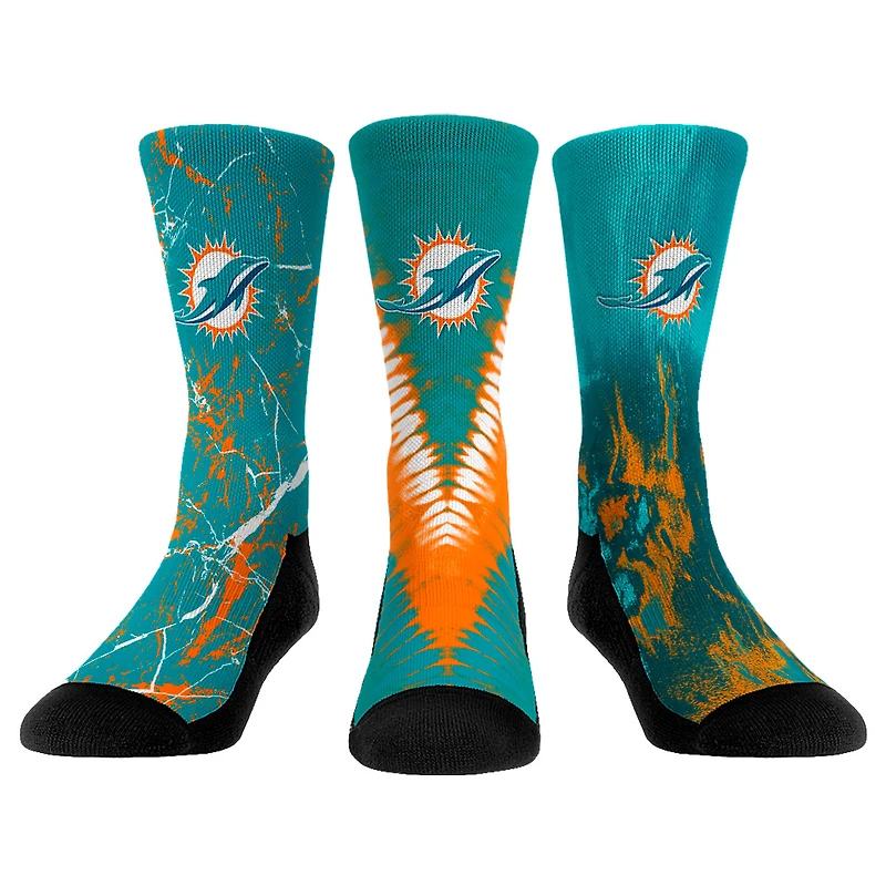 Youth Rock Em Socks Miami Dolphins 3-Pack Crew Socks Set