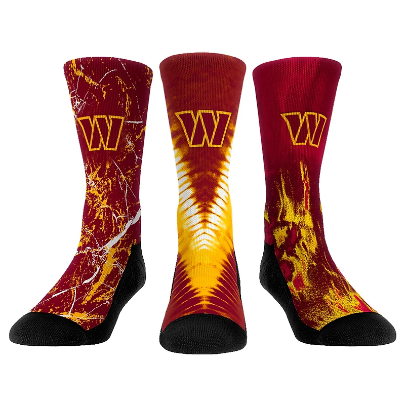 Youth Rock Em Socks Washington Commanders 3-Pack Crew Socks Set