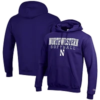 Men's Champion Purple Northwestern Wildcats Softball Stack Pullover Hoodie