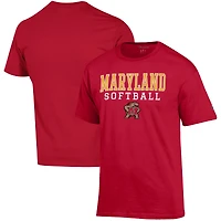 Men's Champion Red Maryland Terrapins Softball Stack T-Shirt