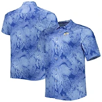 Men's Tommy Bahama Royal Los Angeles Rams Big & Tall Bahama Coast Luminescent Fronds Camp IslandZone Button-Up Shirt