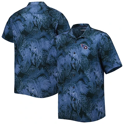 Men's Tommy Bahama Navy Tennessee Titans Big & Tall Bahama Coast Luminescent Fronds Camp IslandZone Button-Up Shirt