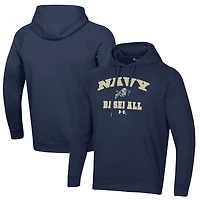 Men's Under Armour Navy Navy Midshipmen Baseball All Day Arch Fleece Pullover Hoodie