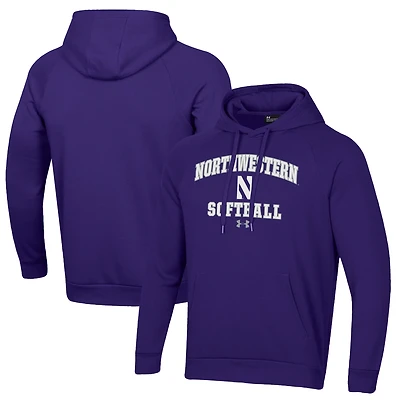 Men's Under Armour Purple Northwestern Wildcats Softball All Day Arch Fleece Pullover Hoodie