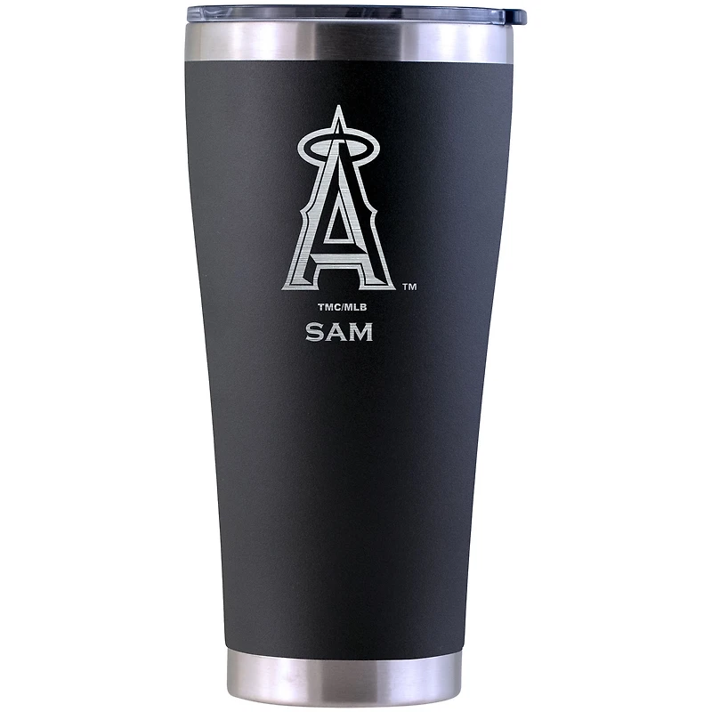 Los Angeles Angels Personalized 30oz. Laser Etched Black Tumbler