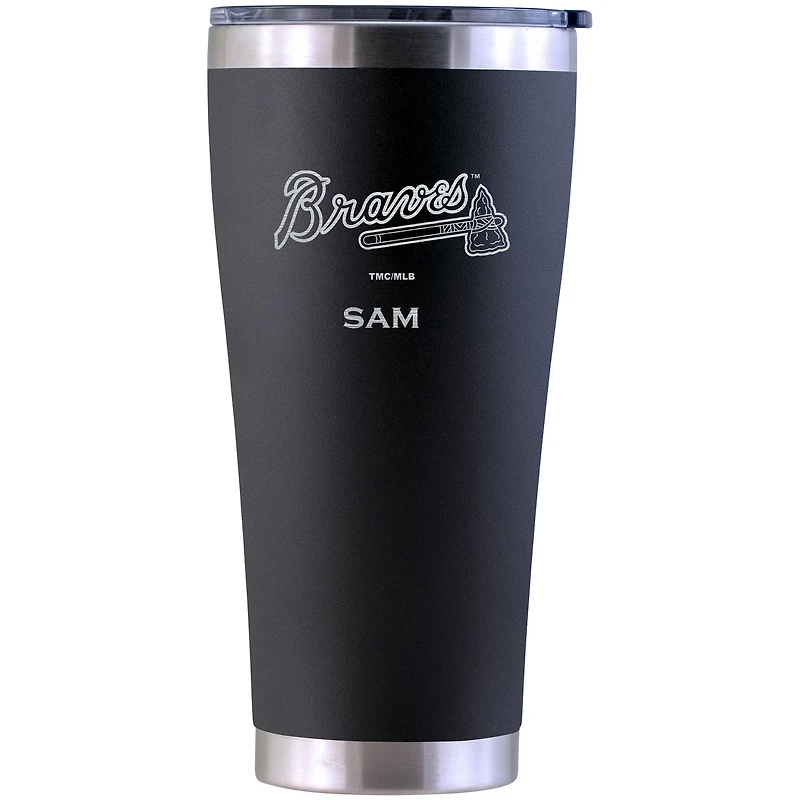 Atlanta Braves Personalized 30oz. Laser Etched Black Tumbler