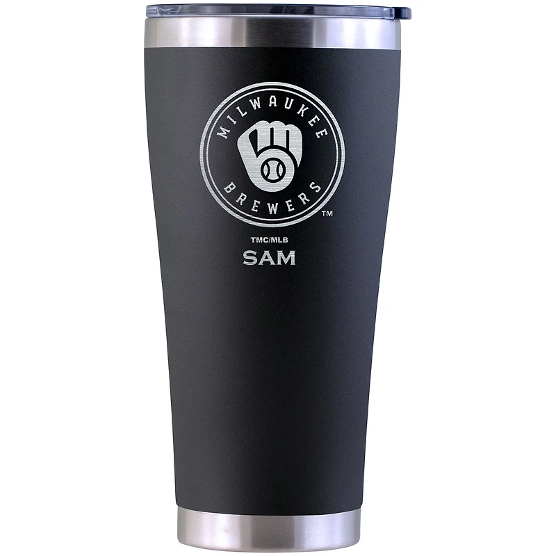 Milwaukee Brewers Personalized 30oz. Laser Etched Black Tumbler