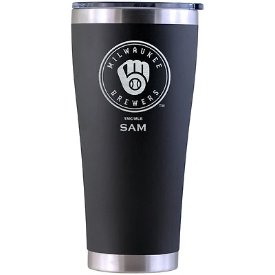 Milwaukee Brewers Personalized 30oz. Laser Etched Black Tumbler
