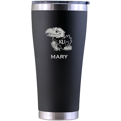 Kansas Jayhawks Personalized 30oz. Laser Etched Black Tumbler