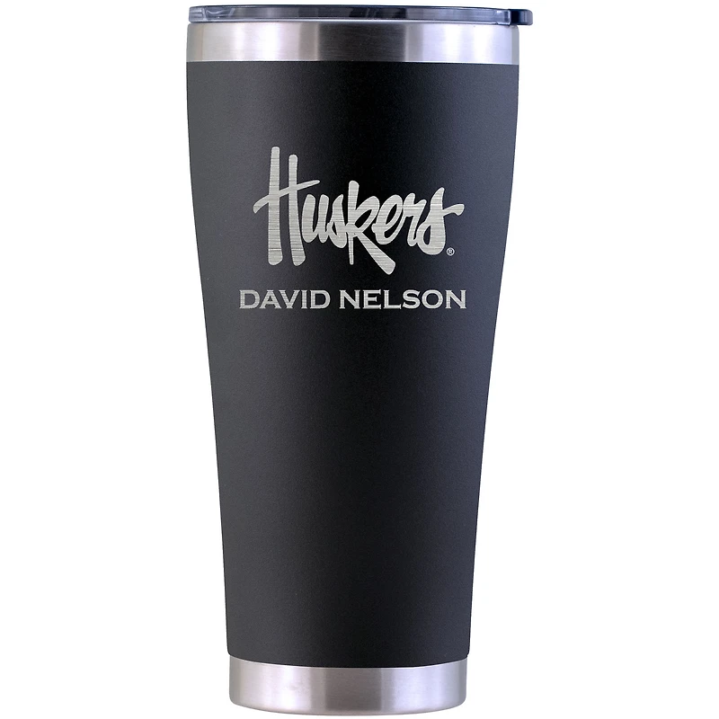 Nebraska Huskers Personalized 30oz. Laser Etched Black Tumbler