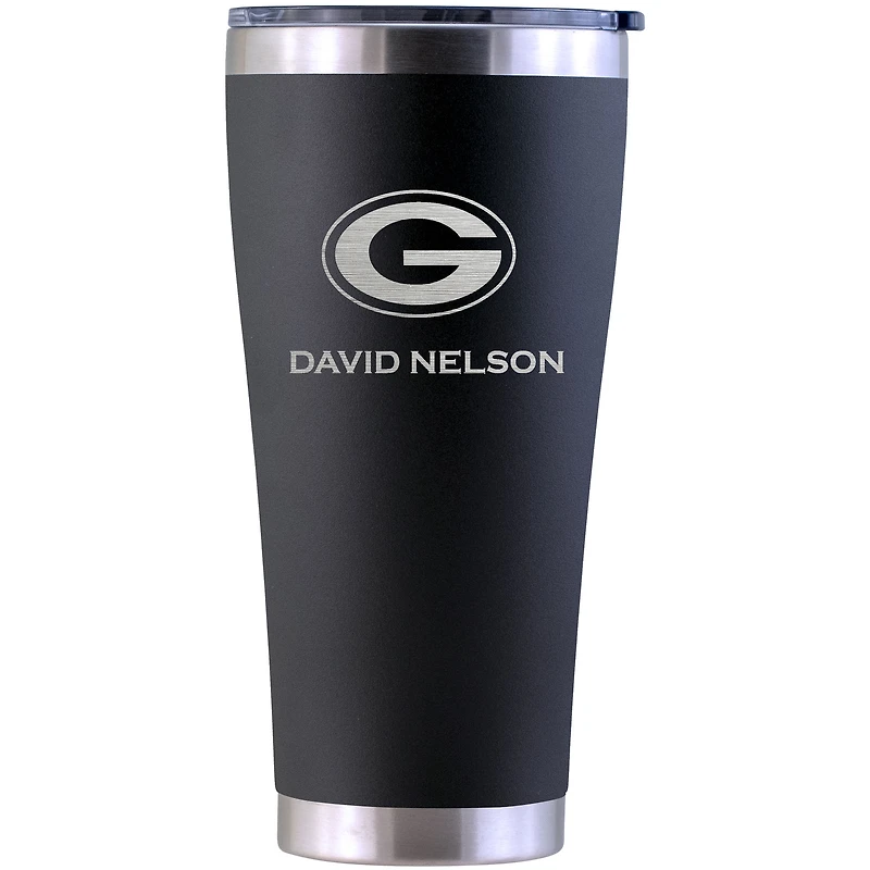 Green Bay Packers Personalized 30oz. Laser Etched Black Tumbler