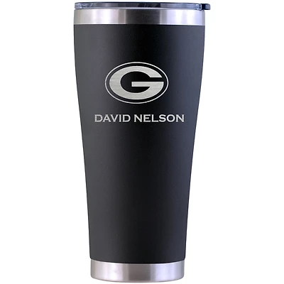Green Bay Packers Personalized 30oz. Laser Etched Black Tumbler