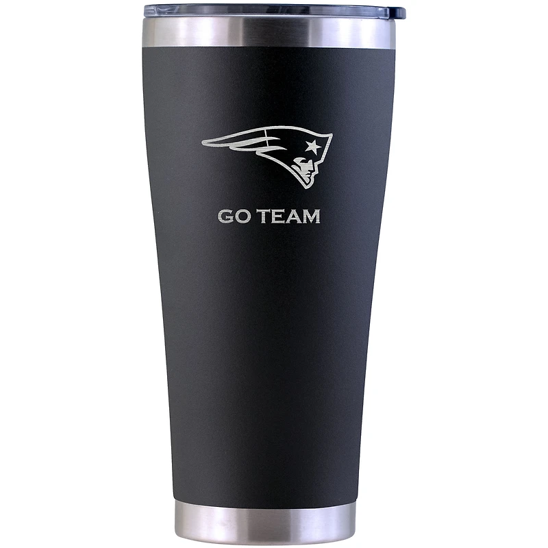 New England Patriots Personalized 30oz. Laser Etched Black Tumbler