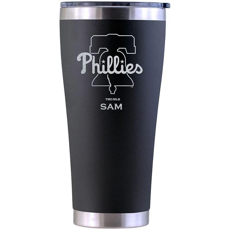 Philadelphia Phillies Personalized 30oz. Laser Etched Black Tumbler