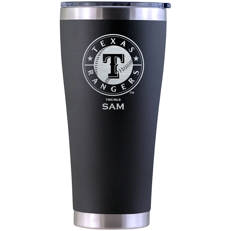 Texas Rangers Personalized 30oz. Laser Etched Black Tumbler