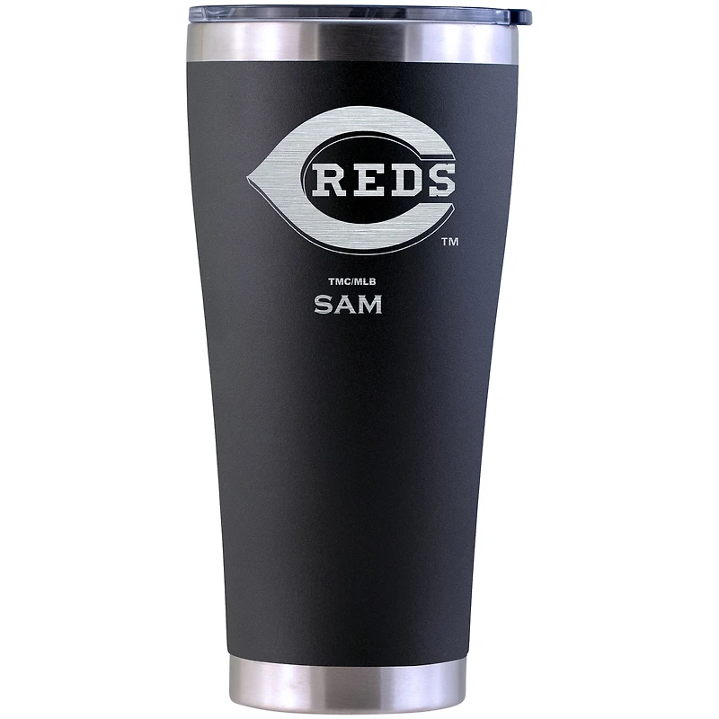 Cincinnati Reds Personalized 30oz. Laser Etched Black Tumbler