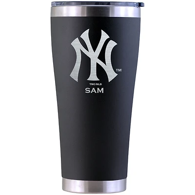 New York Yankees Personalized 30oz. Laser Etched Black Tumbler