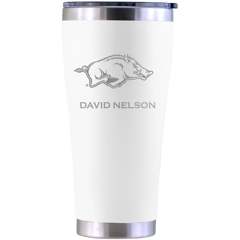 Arkansas Razorbacks Personalized 30oz. Laser Etched White Tumbler