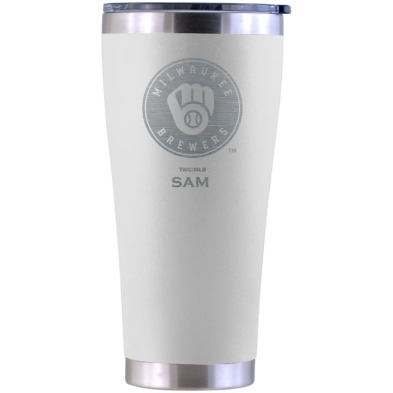 Milwaukee Brewers Personalized 30oz. Laser Etched White Tumbler