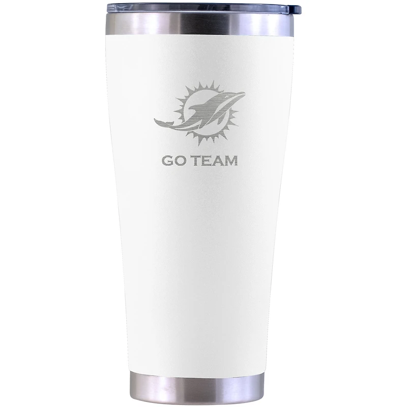 Miami Dolphins Personalized 30oz. Laser Etched White Tumbler