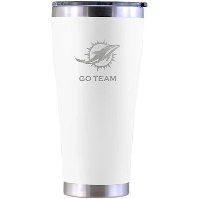 Miami Dolphins Personalized 30oz. Laser Etched White Tumbler