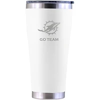Miami Dolphins Personalized 30oz. Laser Etched White Tumbler