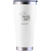 Kansas Jayhawks Personalized 30oz. Laser Etched White Tumbler