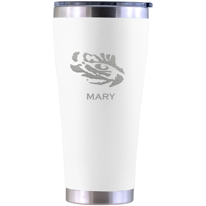 LSU Tigers Personalized 30oz. Laser Etched White Tumbler