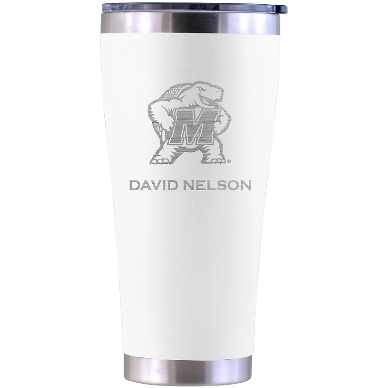 Maryland Terrapins Personalized 30oz. Laser Etched White Tumbler