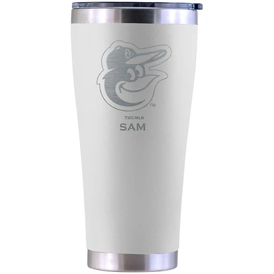 Baltimore Orioles Personalized 30oz. Laser Etched White Tumbler