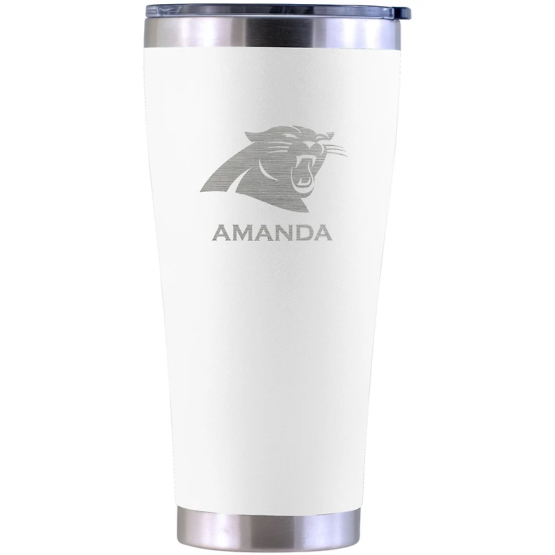 Carolina Panthers Personalized 30oz. Laser Etched White Tumbler