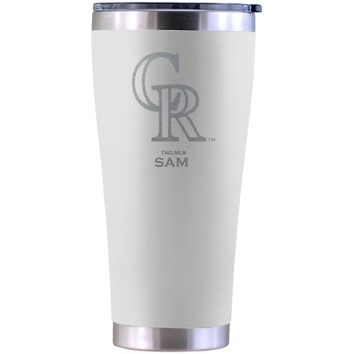 Colorado Rockies Personalized 30oz. Laser Etched White Tumbler