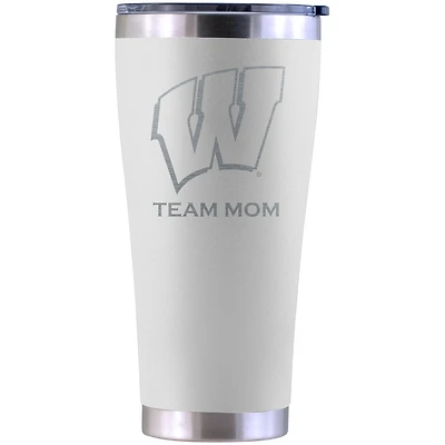 Wisconsin Badgers Personalized 30oz. Laser Etched White Tumbler