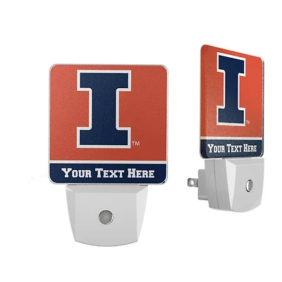Illinois Fighting Illini Personalized 2-Piece Nightlight Set