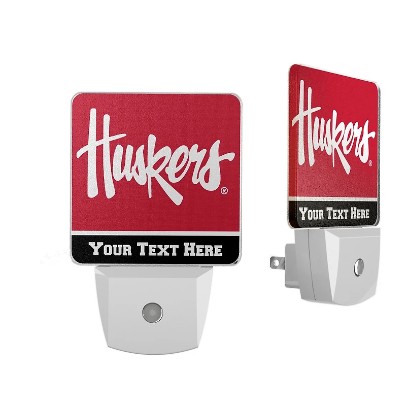 Nebraska Huskers Secondary Logo Personalized 2-Piece Nightlight Set