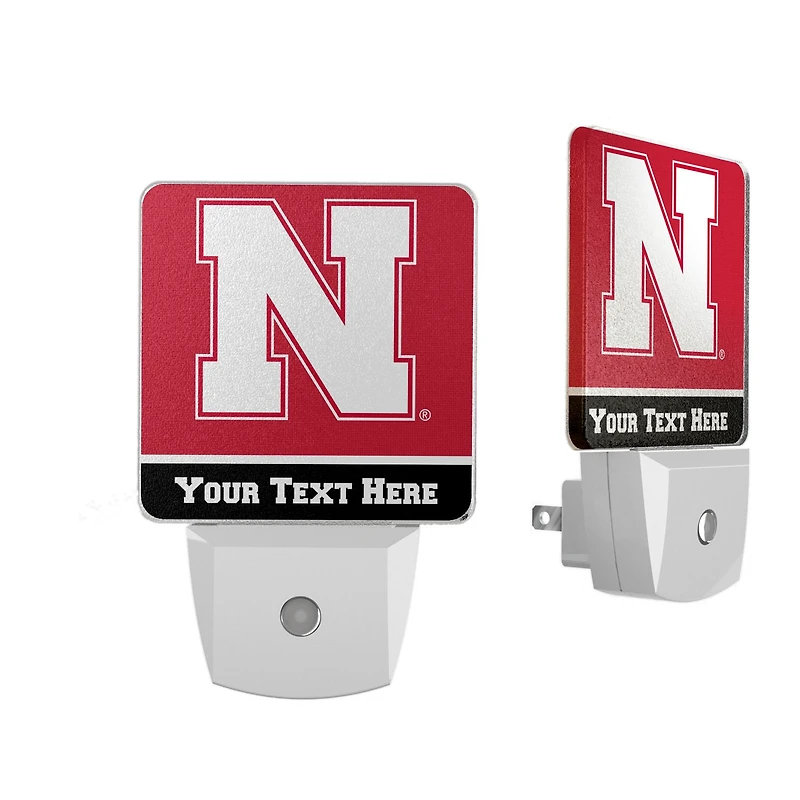 Nebraska Huskers Primary Logo Personalized 2-Piece Nightlight Set