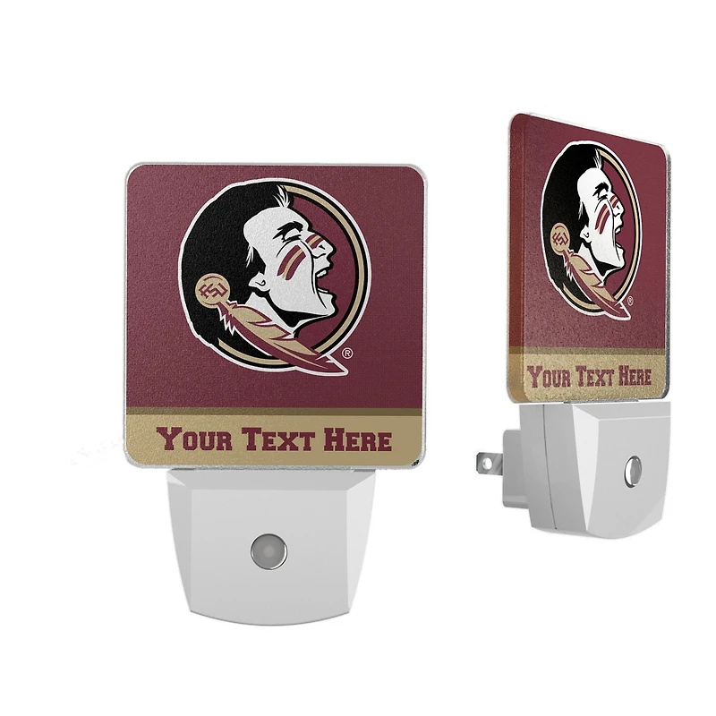 Florida State Seminoles Primary Logo Personalized 2-Piece Nightlight Set