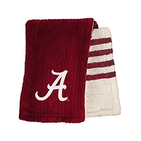 Alabama Crimson Tide 60'' x 70'' Embossed Knit Sherpa Stripe Blanket