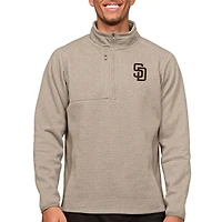 Men's Antigua Oatmeal San Diego Padres Course Quarter-Zip Pullover Top