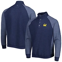 Men's Tommy Bahama Navy Cal Bears Sport Scrimmage Snap Mock Neck Raglan Button-Up Jacket