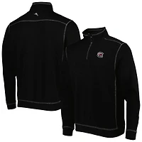 Men's Tommy Bahama Black South Carolina Gamecocks Sport Tobago Bay Tri-Blend Mock Neck Half-Zip Jacket