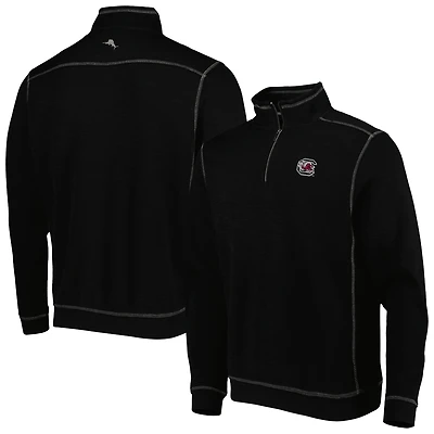Men's Tommy Bahama Black South Carolina Gamecocks Sport Tobago Bay Tri-Blend Mock Neck Half-Zip Jacket