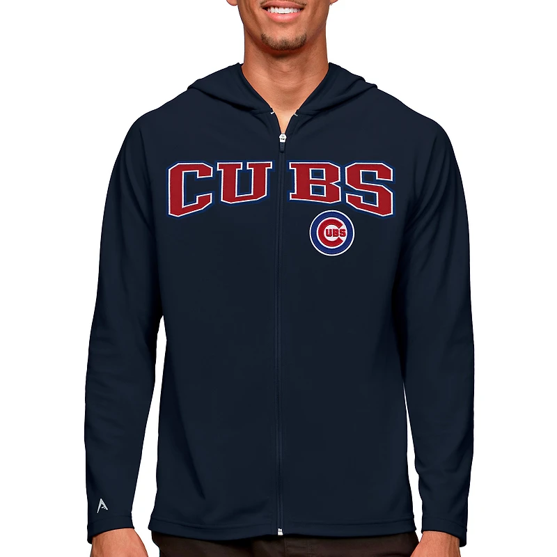 Men's Antigua Navy Chicago Cubs Wordmark Legacy Full-Zip Hoodie