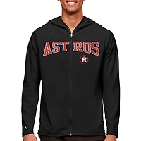 Men's Antigua Black Houston Astros Wordmark Legacy Full-Zip Hoodie
