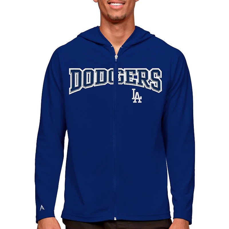 Men's Antigua Royal Los Angeles Dodgers Wordmark Legacy Full-Zip Hoodie