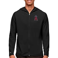 Men's Antigua Black Los Angeles Angels Legacy Full-Zip Hoodie