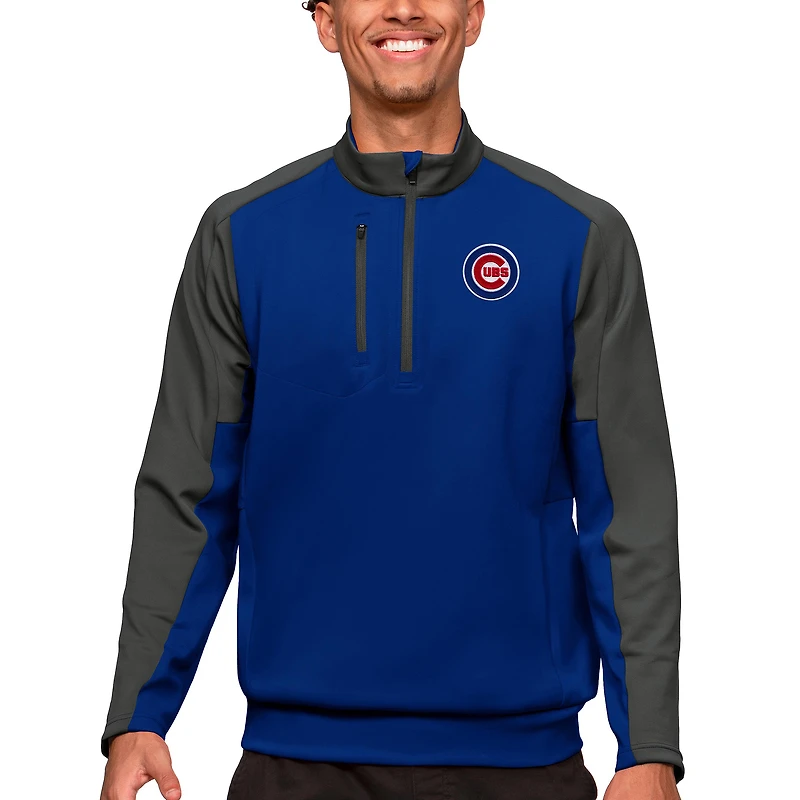 Men's Antigua Royal Chicago Cubs Team Quarter-Zip Pullover Top