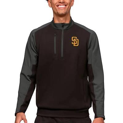 Men's Antigua Brown San Diego Padres Team Quarter-Zip Pullover Top