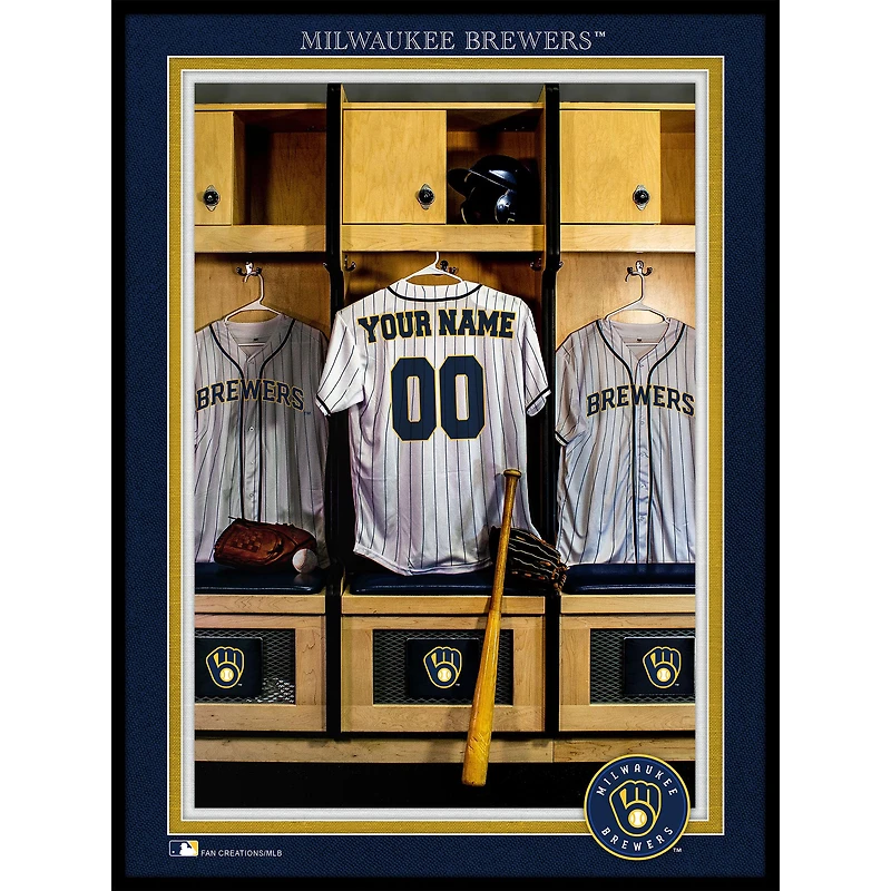 Milwaukee Brewers 12'' x 16'' Personalized Team Jersey Print